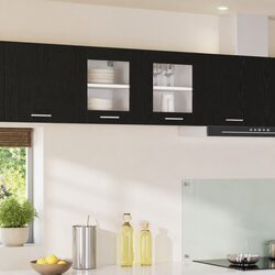 Functional Black Oak Hanging Cabinet for Everyday Use