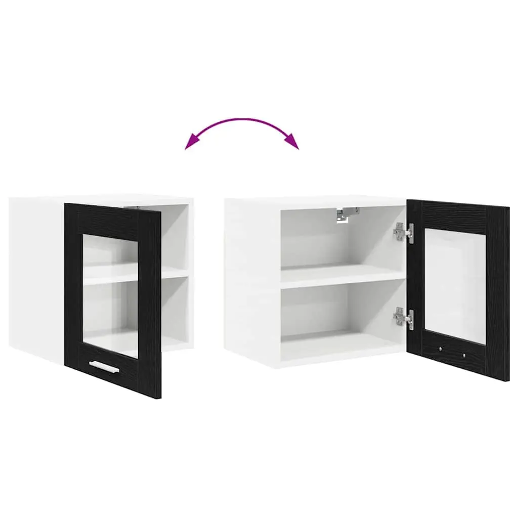 Hanging Kitchen Cabinet Black Oak 40x31x40cm Modern Storage Engineered Wood