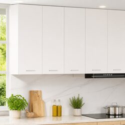 Practical White Kitchen Hanging Cabinets for Everyday Use