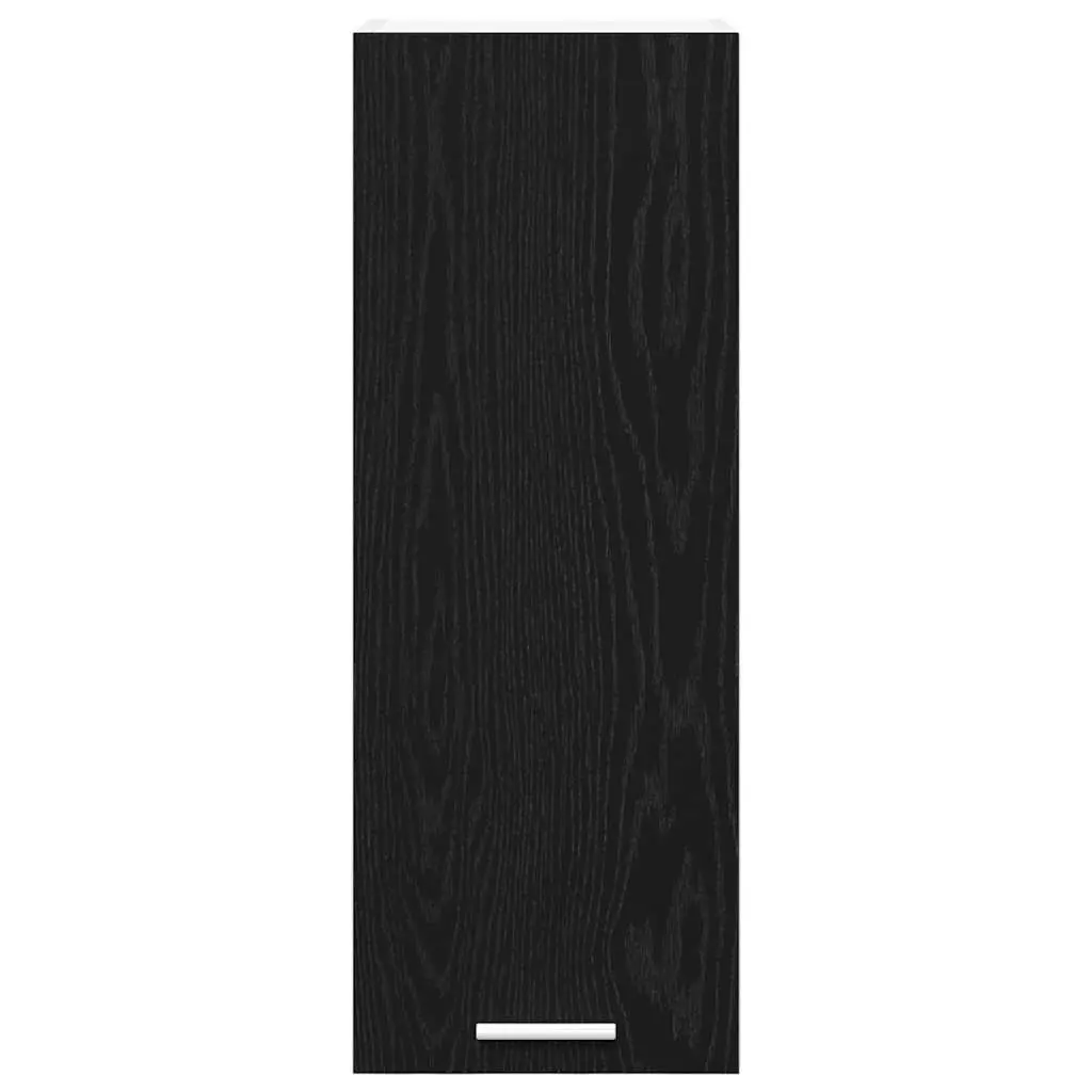 Hanging Kitchen Cabinet 2 Pieces Black Oak White Storage Organiser 30x31x80cm