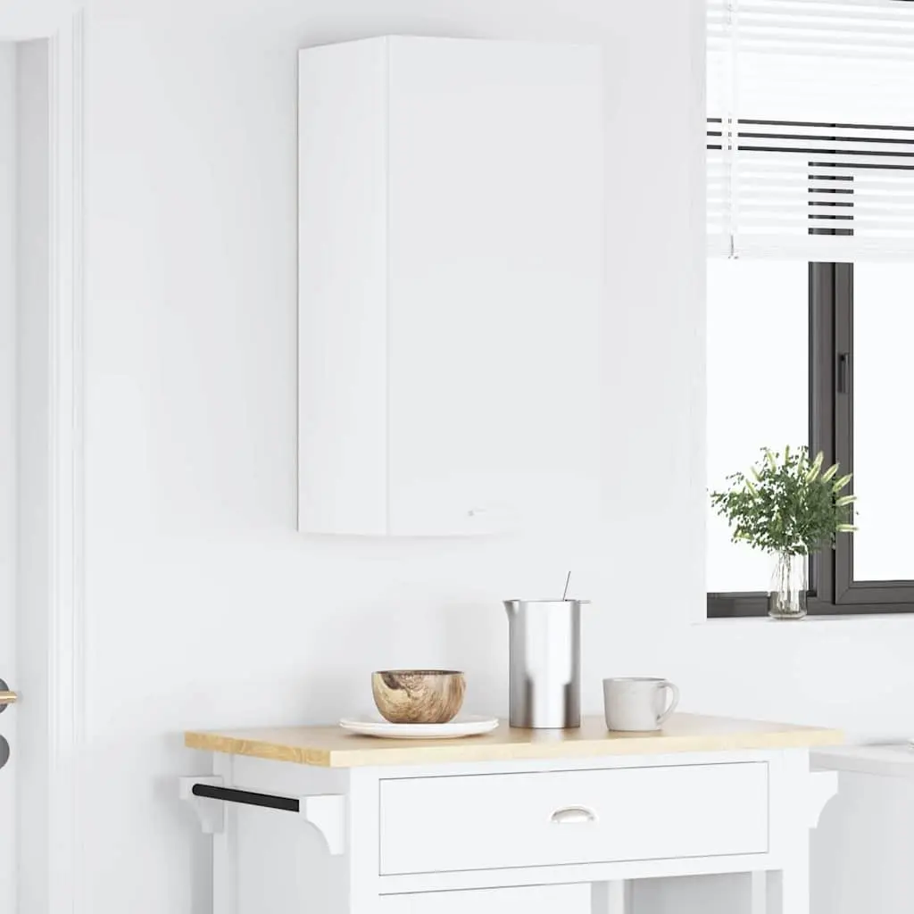 Hanging Cabinet Engineered Wood 40 x 31 x 80 cm White Storage Wall-Mounted with Door