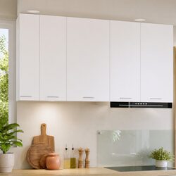 Functional White Hanging Cabinet for Kitchen Storage