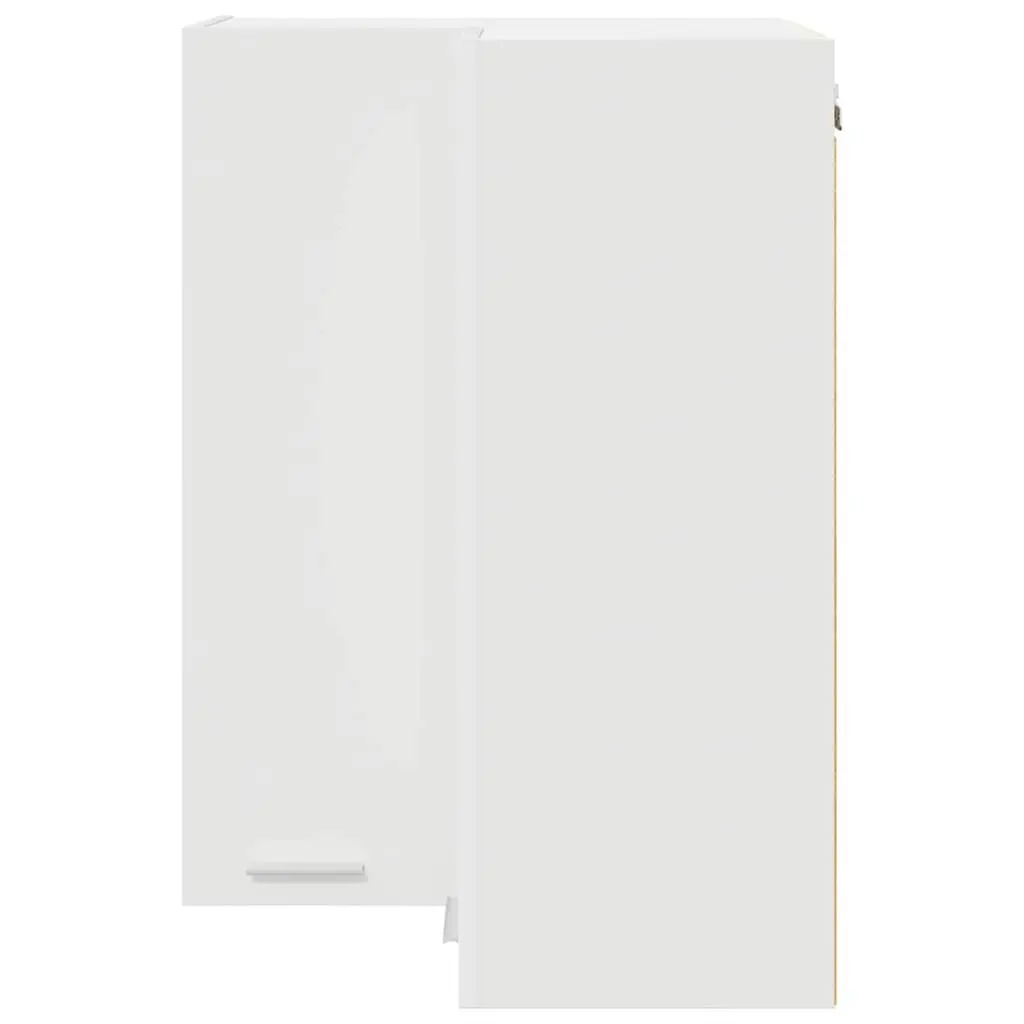 Hanging Cabinet Engineered Wood 57 x 57 x 80 cm White Wall Mounted Storage Unit Modern Home Organiser