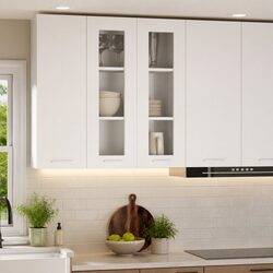 Functional White Hanging Kitchen Cabinet with Door