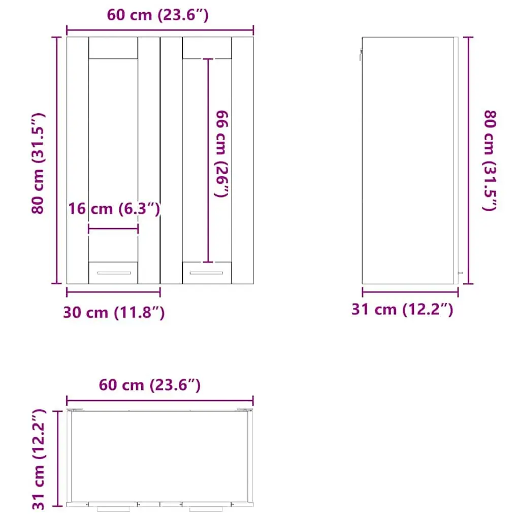 White Hanging Kitchen Cabinet with Door