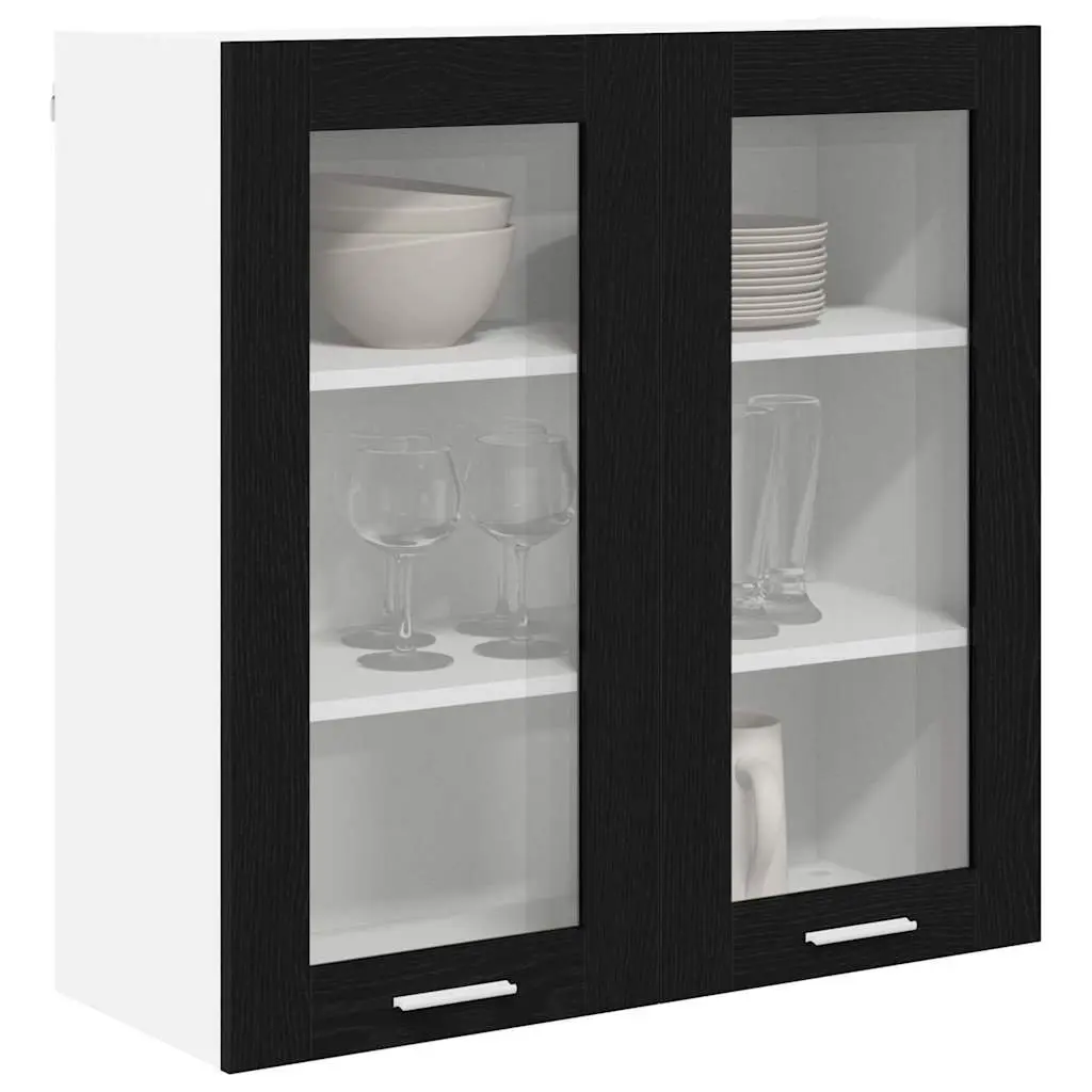 Hanging Kitchen Cabinet Black Oak 80 x 31 x 80 cm Engineered Wood Storage