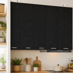 Practical Black Oak Hanging Cabinet for Everyday Use 30 x 31 x 100 cm