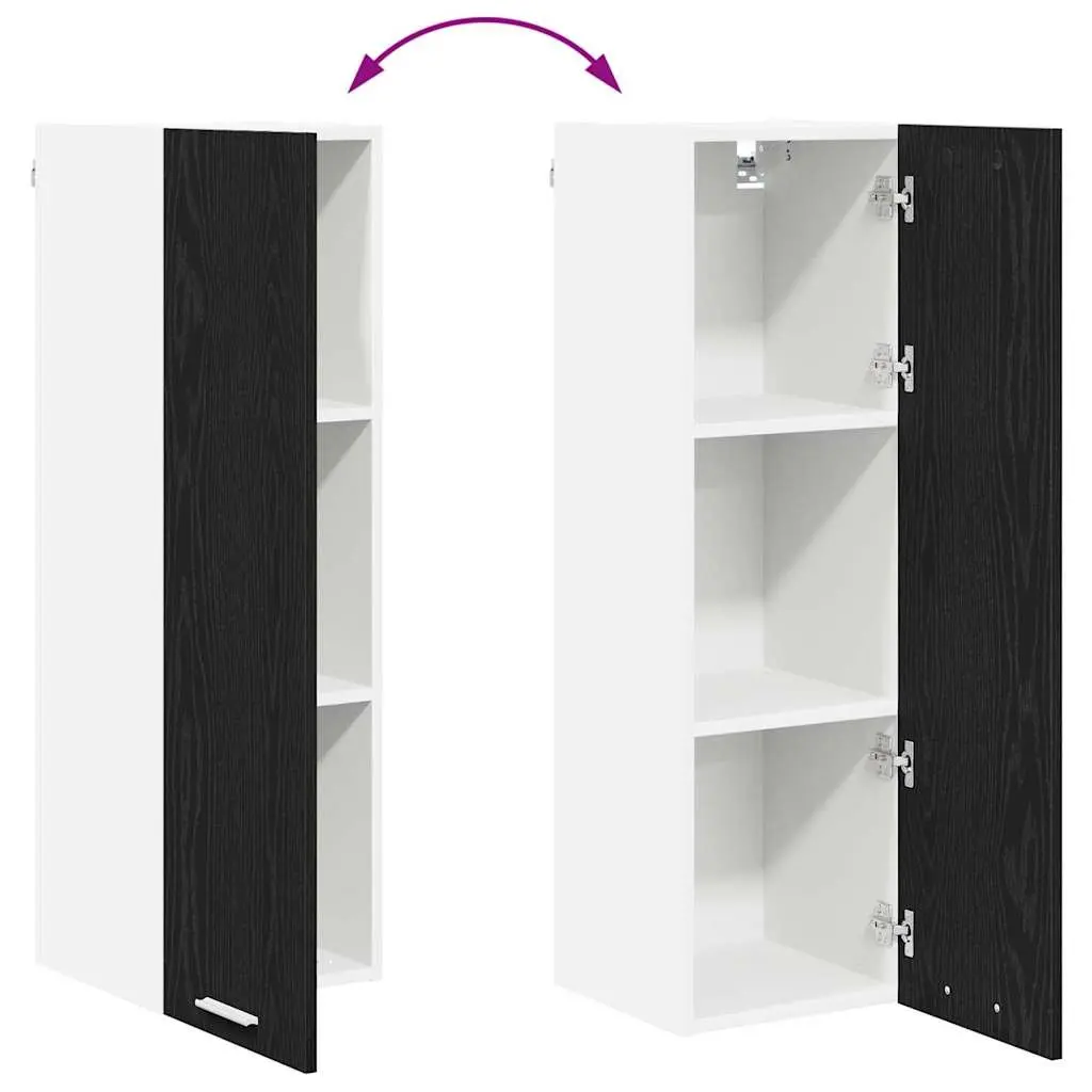 Hanging Kitchen Cabinet Engineered Wood 30 x 31 x 100 cm Black Oak