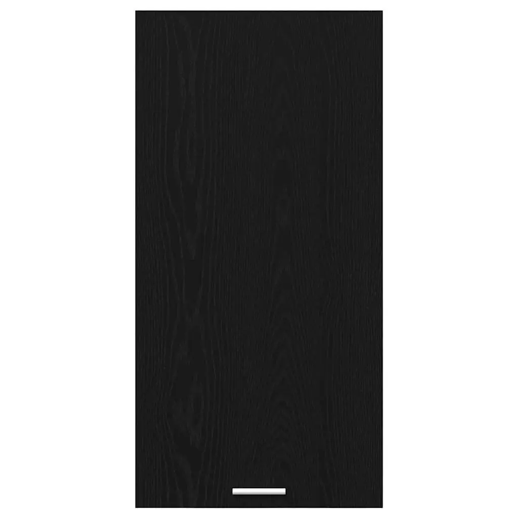 Hanging Kitchen Cabinet with Door Modern Storage Black Oak White 50x31x100cm