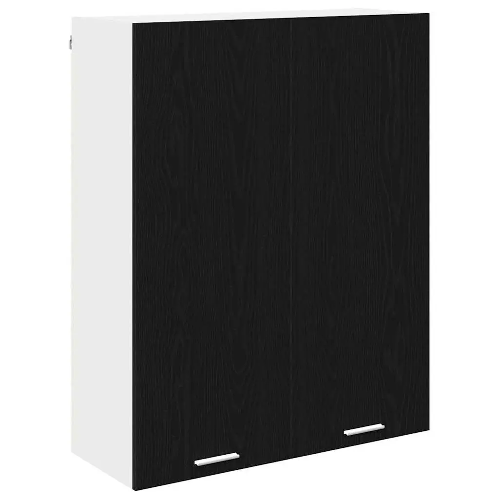 Hanging Kitchen Cabinet Black Oak Modern Storage Engineered Wood 80 x 31 x 100
