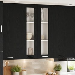 Hanging Black Oak Kitchen Cabinet 60x31x100cm for Home Use