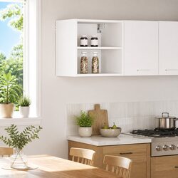 Practical White Hanging Cabinet for Kitchen Essentials