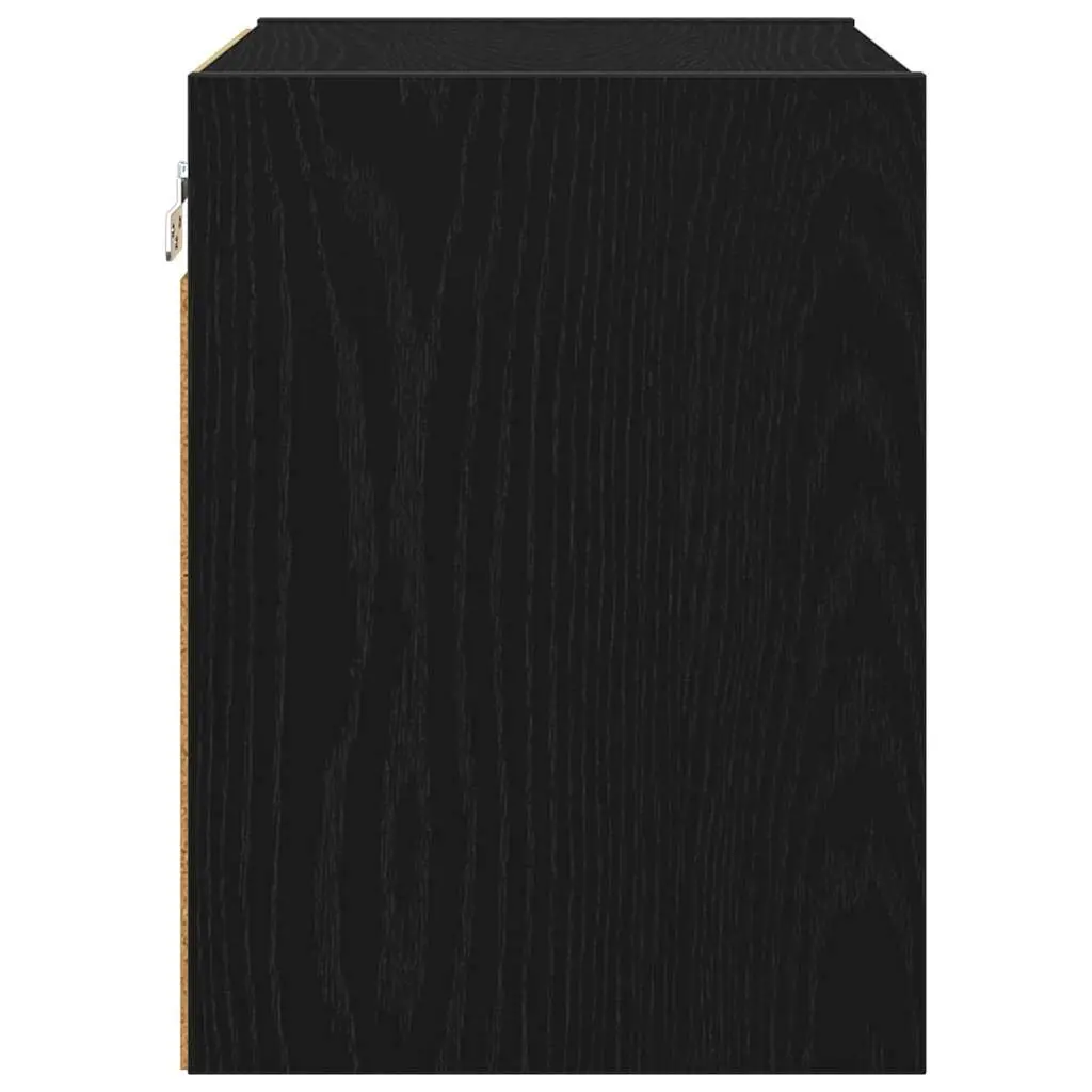 Hanging Kitchen Cabinet Black Oak Modern Storage Engineered Wood 40x29.5x40cm