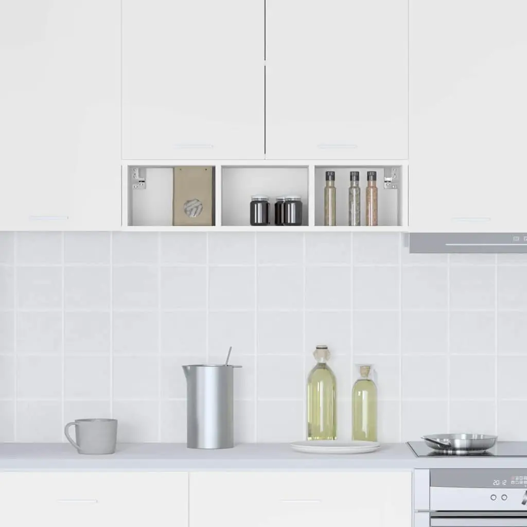 Hanging Kitchen Cabinet White Modern Storage 20x29.5x80cm Engineered Wood