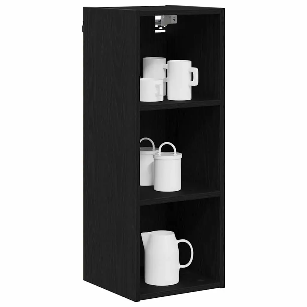 Hanging Cabinet Engineered Wood Black Oak 30x29.5x80cm Modern Storage Kitchen