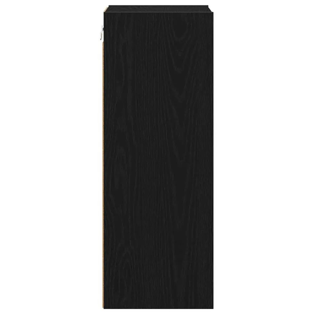 Hanging Cabinet Engineered Wood Black Oak 30x29.5x80cm Modern Storage Kitchen