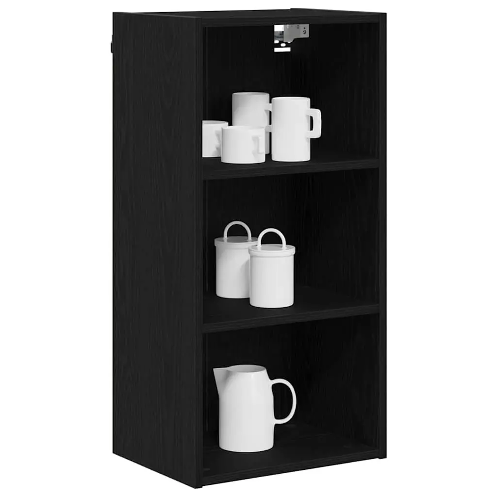 Hanging Kitchen Cabinet Black Oak Storage Modern Engineered Wood 40 x 29.5 x