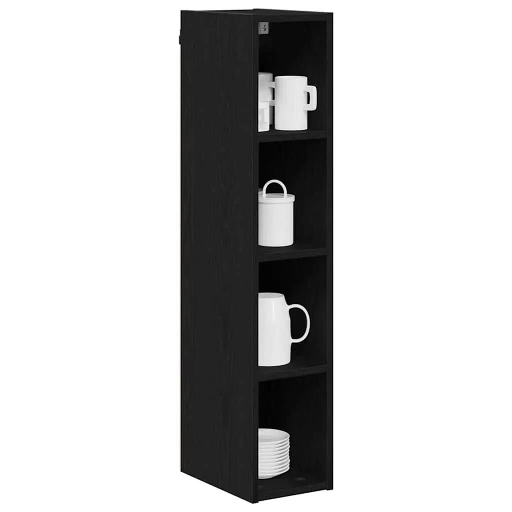 Hanging Kitchen Cabinet Engineered Wood Black Oak Modern Wall Unit 20 x 29.5 x 100 cm