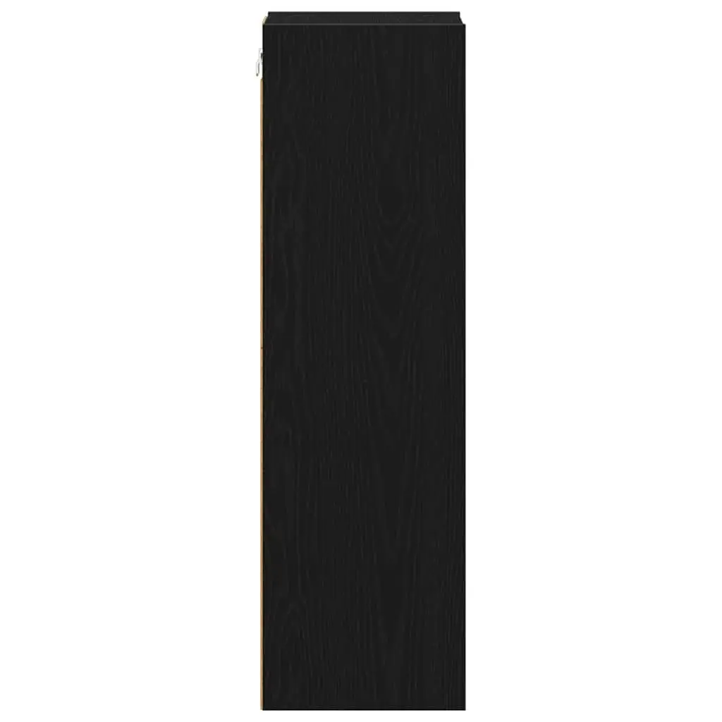 Hanging Kitchen Cabinet Engineered Wood Black Oak Modern Wall Unit 20 x 29.5 x 100 cm