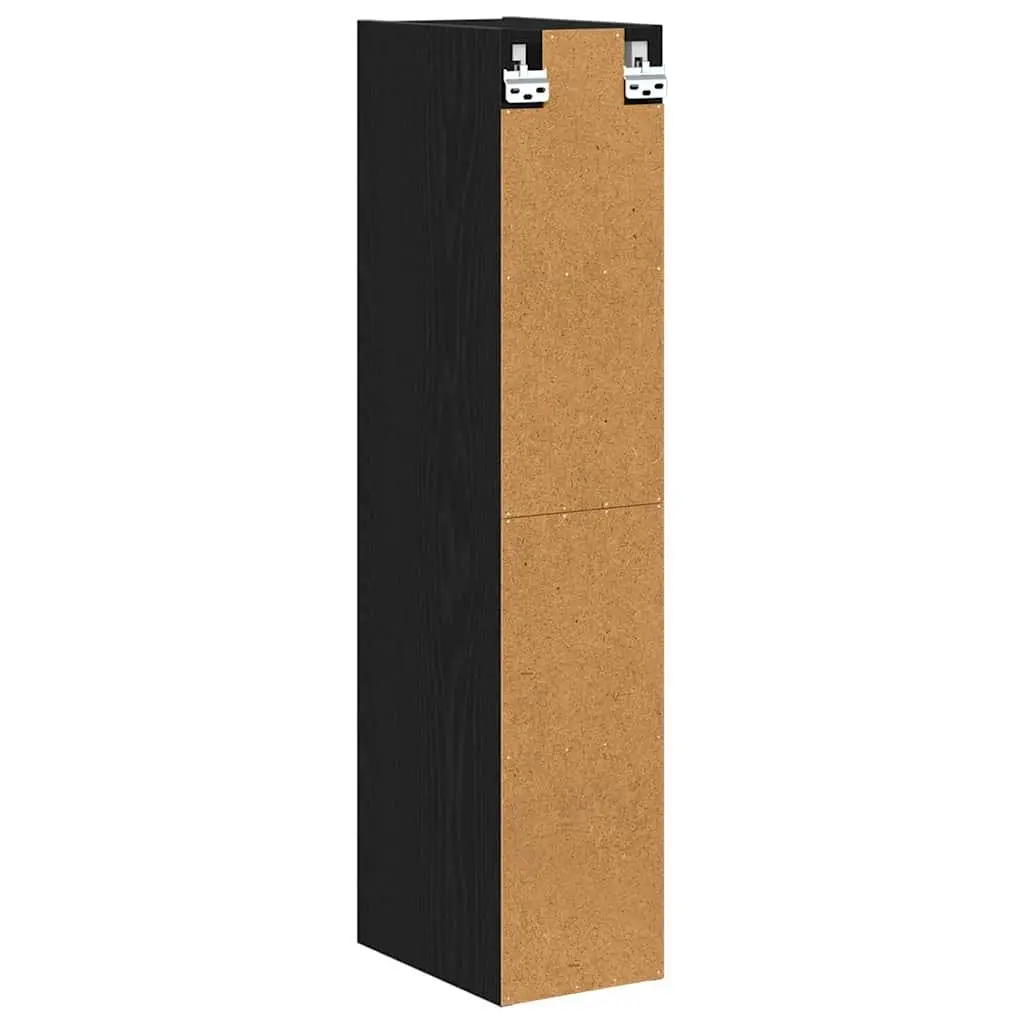 Hanging Kitchen Cabinet Engineered Wood Black Oak Modern Wall Unit 20 x 29.5 x 100 cm