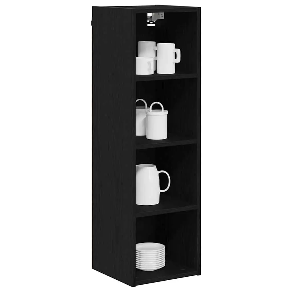 Hanging Cabinet Engineered Wood Modern Black Oak Storage 30x29.5x100cm