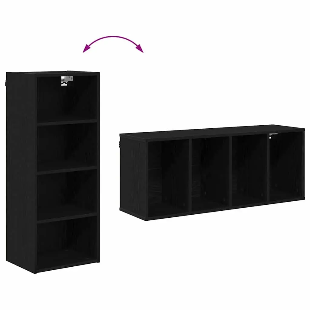 Hanging Kitchen Cabinet Engineered Wood Black Oak Modern Storage Cupboard 40 x 29.5 x 100 cm