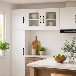 Versatile White Kitchen Cabinet Dishwasher Panel for Organizing
