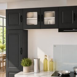 Versatile Black Kitchen Cabinet for Home Organization