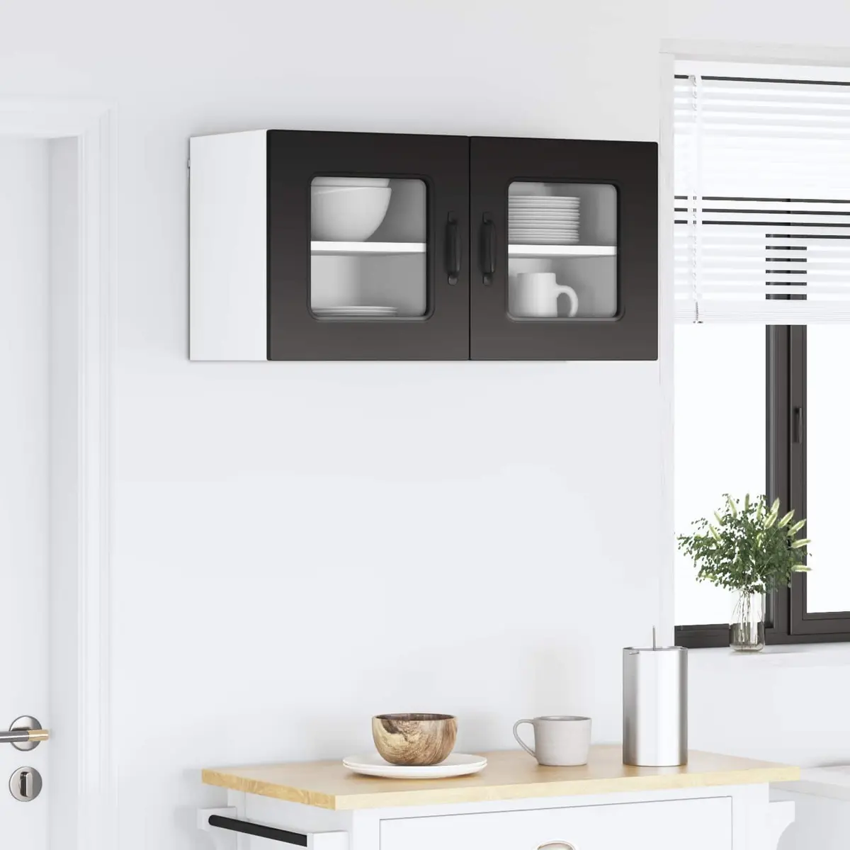 Kitchen Cabinet Dishwasher Panel Black Engineered Wood Storage 40x31x40cm 2 Piece