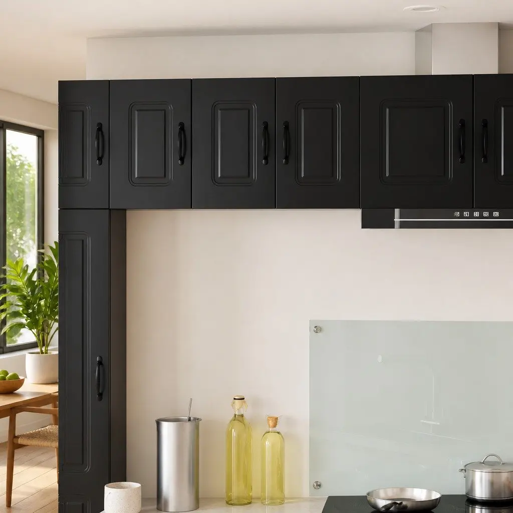 Black Engineered Wood Kitchen Cabinet Rectangular Storage Unit 30x31x40cm