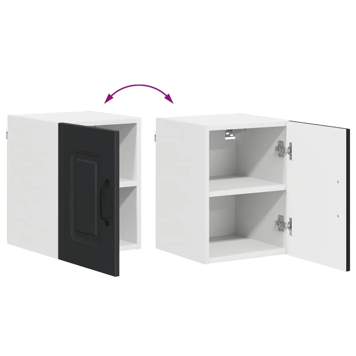 Black Engineered Wood Kitchen Cabinet Rectangular Storage Unit 30x31x40cm