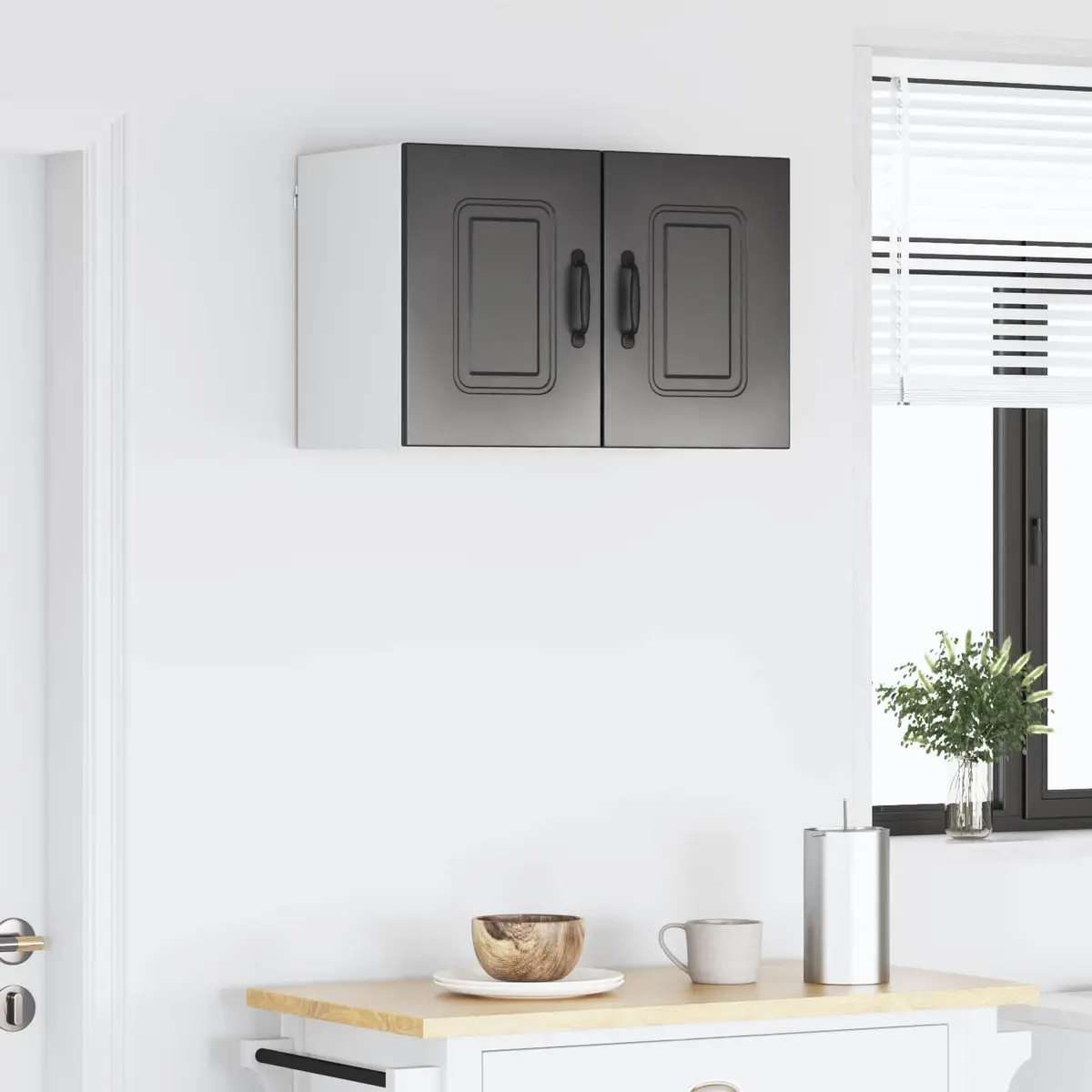 Black Kitchen Cabinet Dishwasher Panel Kalmar Storage 30x31x40cm Engineered Wood