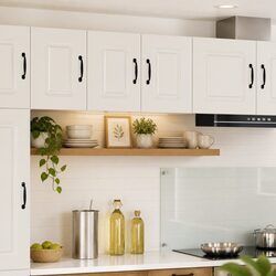 Compact High Gloss White Kitchen Cabinet for Storage