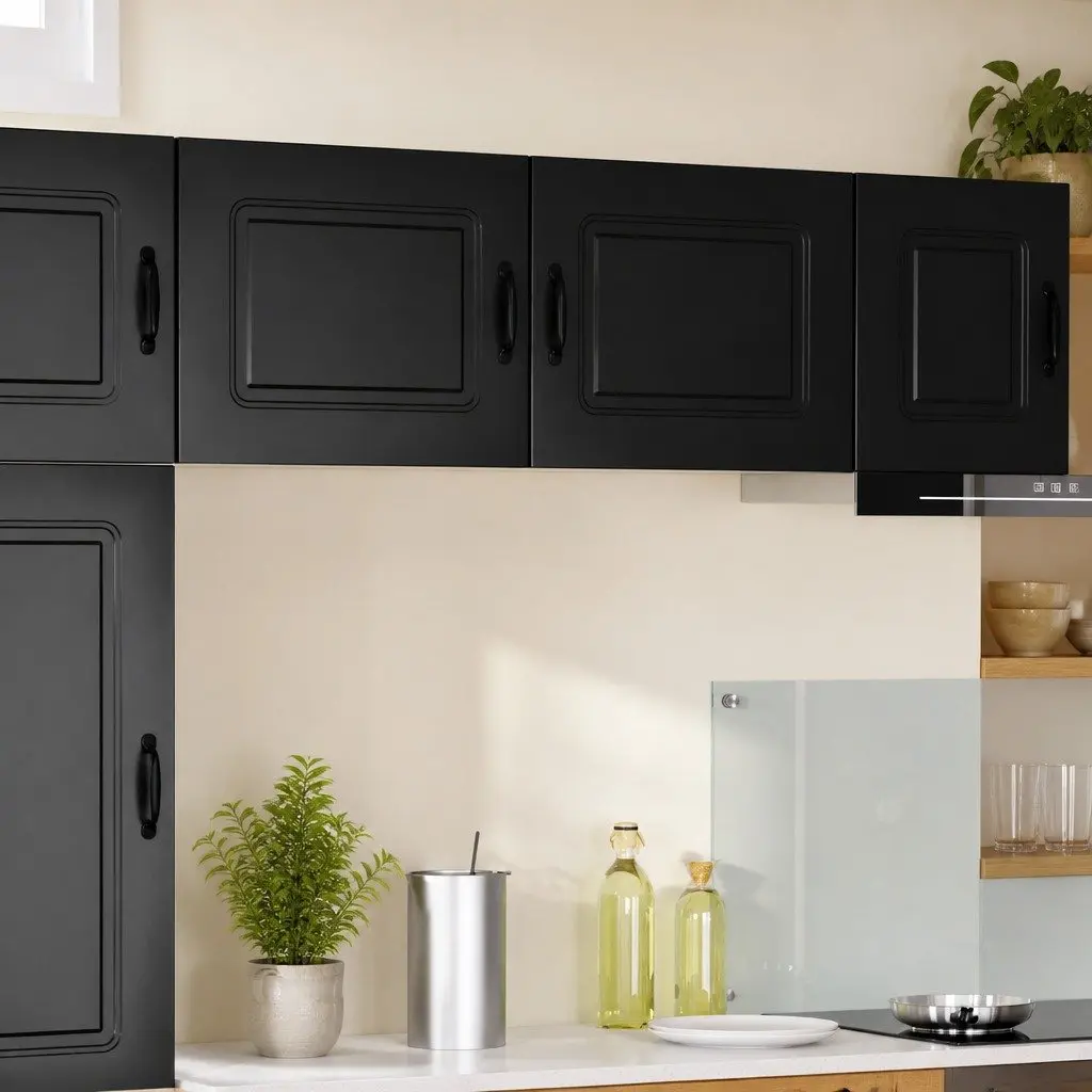 Black Kitchen Dishwasher Panel Cabinet Storage Cupboard Organizer 50x31x40cm