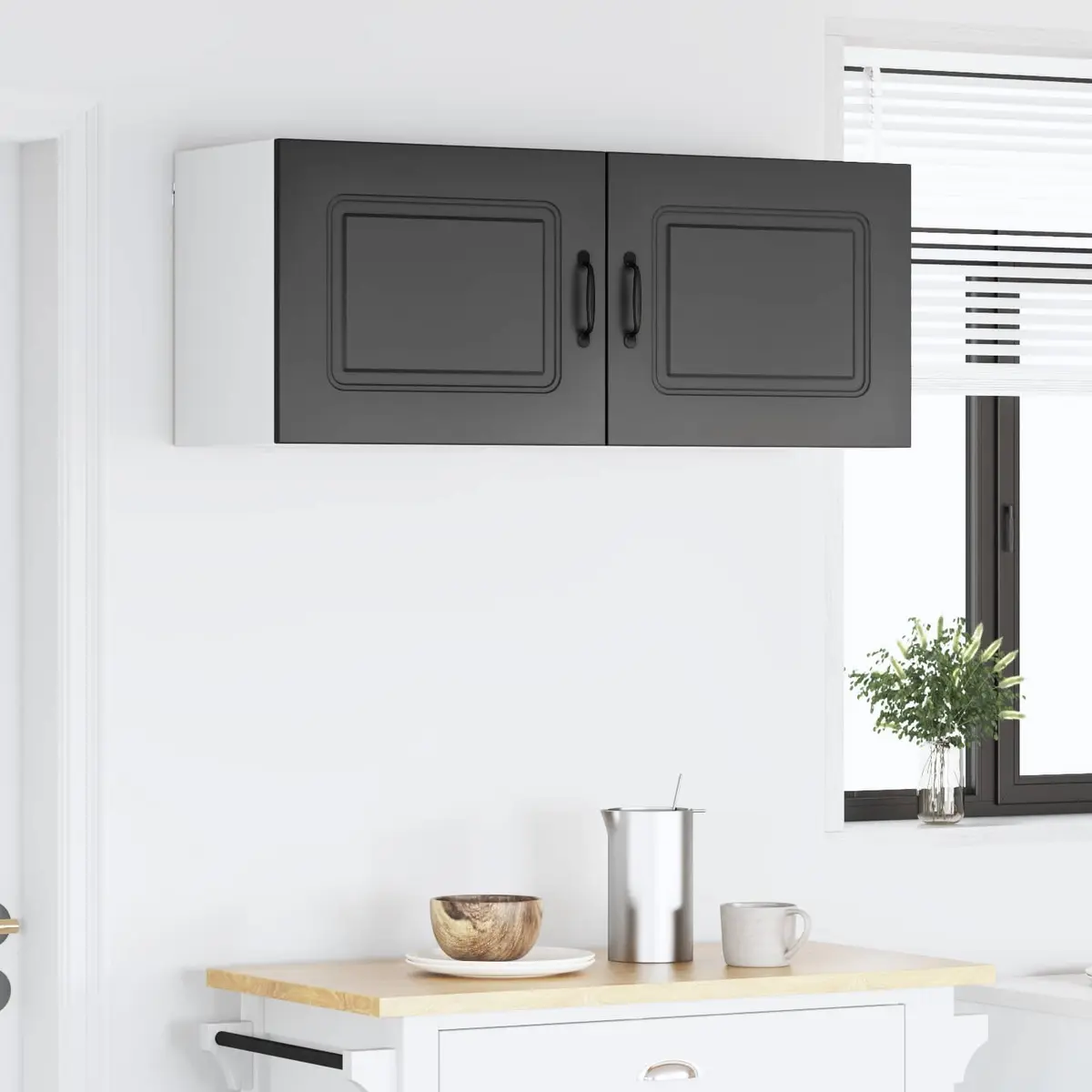 Black Kitchen Dishwasher Panel Cabinet Storage Cupboard Organizer 50x31x40cm