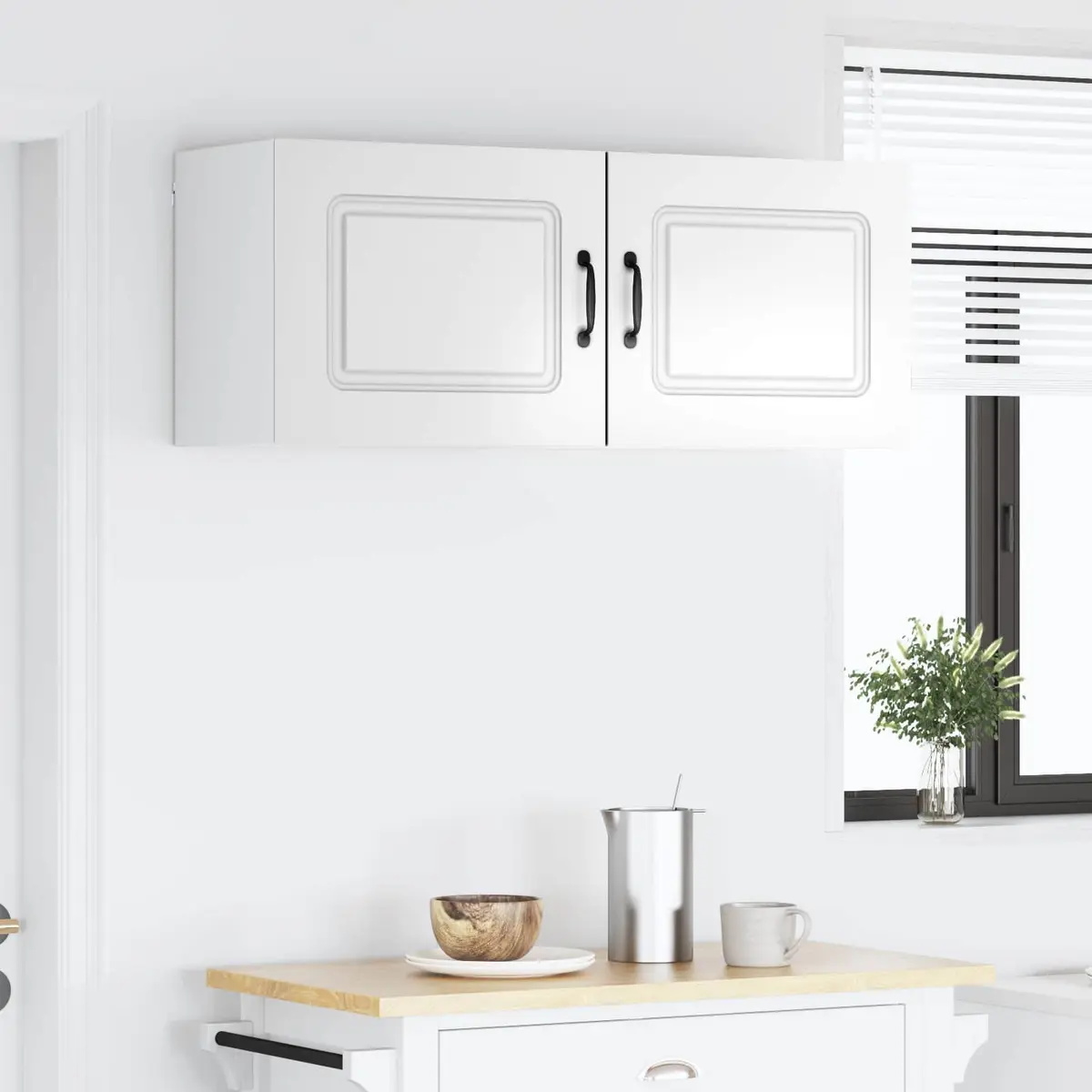 Dishwasher Cabinet High Gloss White Engineered Wood 50 x 31 x 40 cm Storage 2 Piece