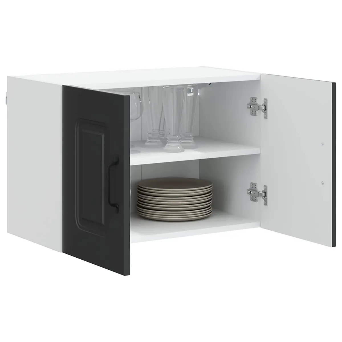 Black Engineered Wood Kitchen Storage Panel