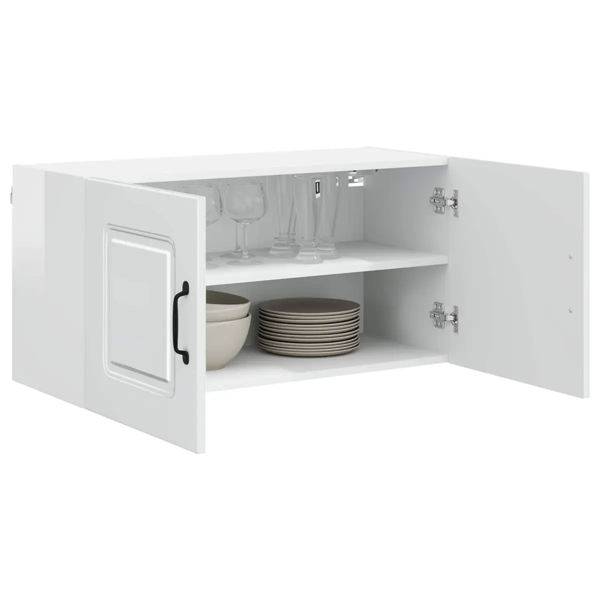 High Gloss White Dishwasher Panel Cabinet Engineered Wood Storage Organiser 80x31x40cm