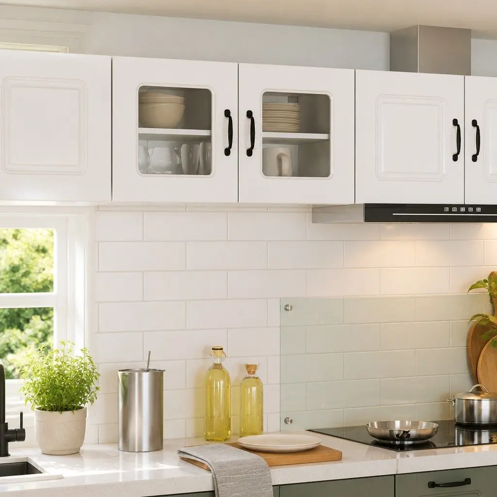 Kitchen Dishwasher Panel Cabinet High Gloss White Storage Organiser 80x31x40cm