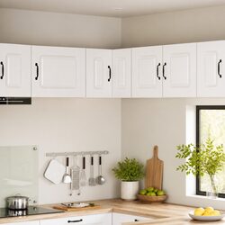 Functional White Kitchen Cabinet for Storage 57x57x40cm