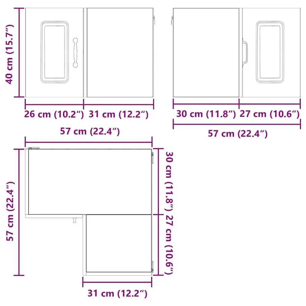 Dishwasher Panel Kitchen Cabinet Engineered Wood 57 x 57 x 40 cm High Gloss White