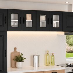 Versatile Black Kitchen Storage Cabinet for Home Use