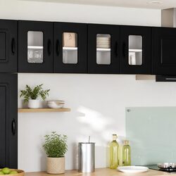 Functional Black Kitchen Cabinet Panel for Optimal Storage