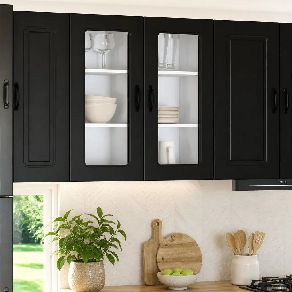 Dishwasher Panel Kitchen Cabinet Engineered Wood 40 x 31 x 80 cm Black