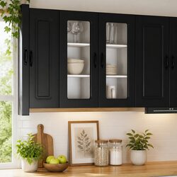 Versatile Black Kitchen Cabinet 40x31x80cm for Storage