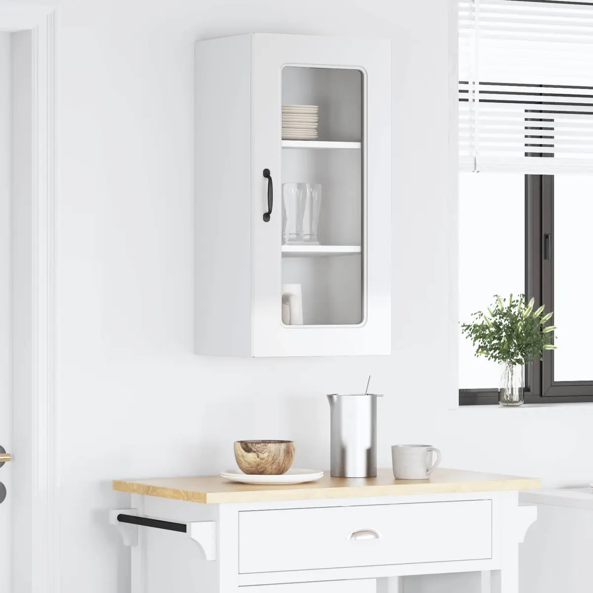 High Gloss White Cabinet for Kitchen Storage