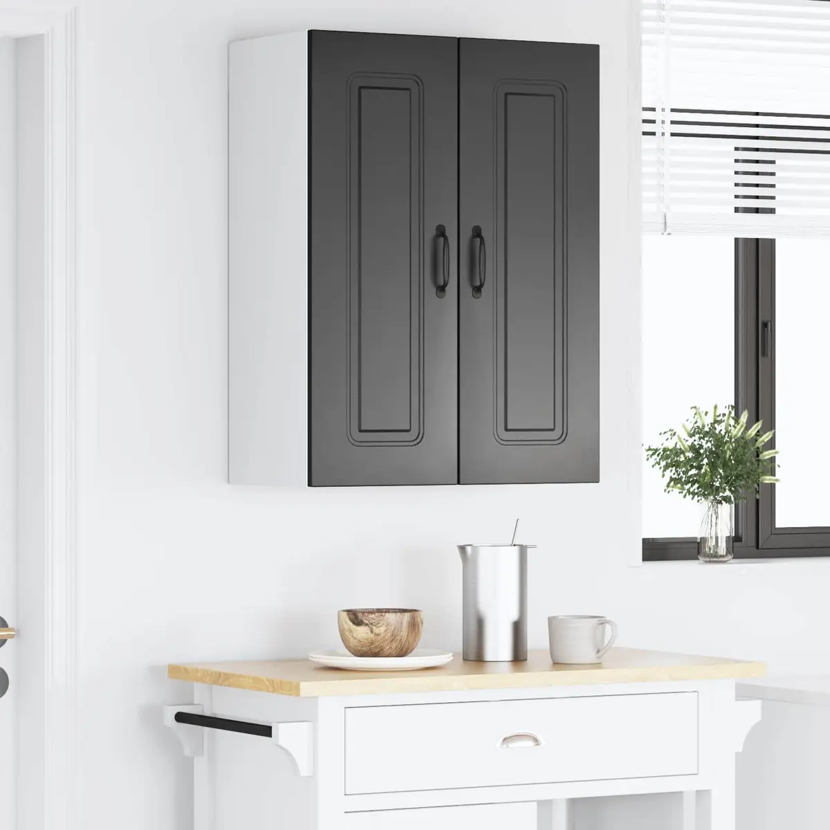 Dishwasher Panel Engineered Wood Kitchen Cabinet Black 30 x 31 x 80 cm