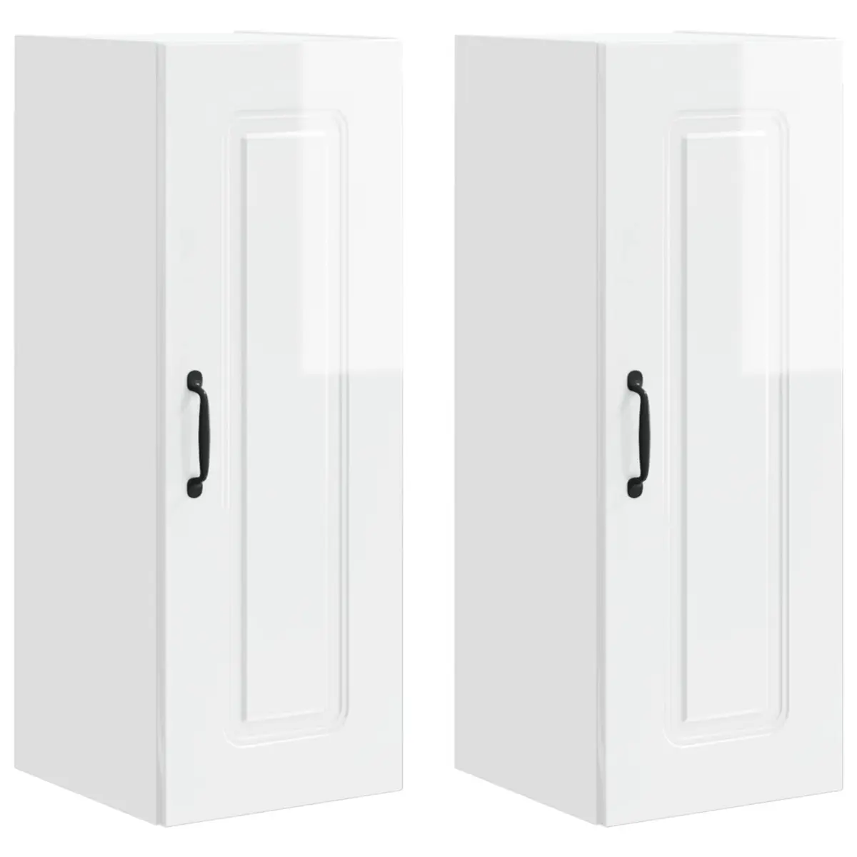 Kitchen Cabinet with High Gloss White Finish