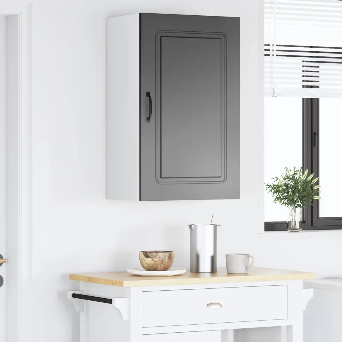 Dishwasher Panel Kitchen Cabinet Black Engineered Wood Storage Unit 50x31x80cm
