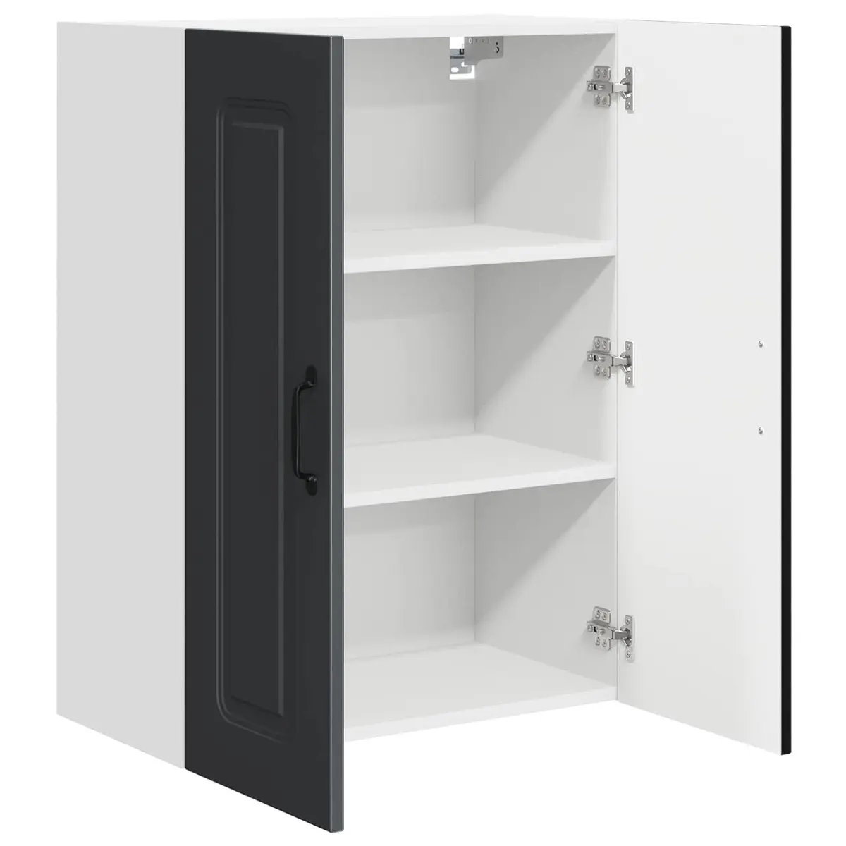 Black Kitchen Cabinet Engineered Wood Compact Storage 60x31x80cm